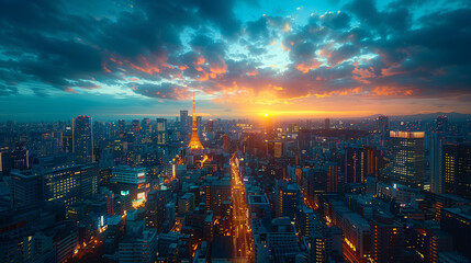 Obraz premium sunrise over the city