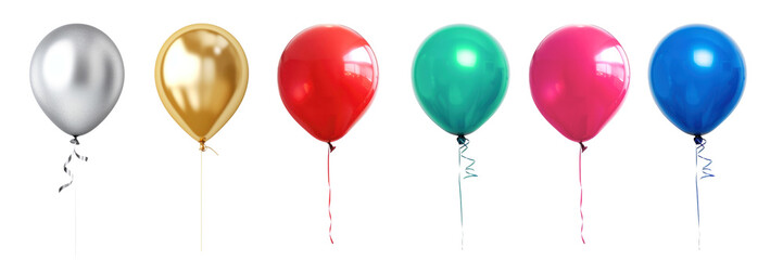 Colorful balloons png cut out element set