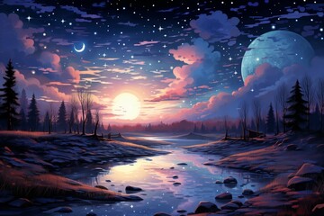 Fototapeta premium Crisp evenings - Generative AI