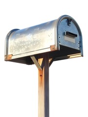 of an Isolated Mailbox on White Background