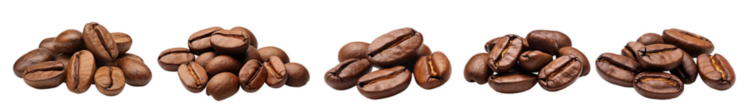 Coffee beans png element set on transparent background