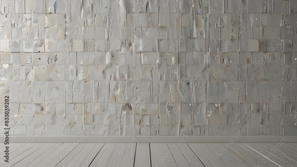 Poster simple white background with wall paper textured generative ai