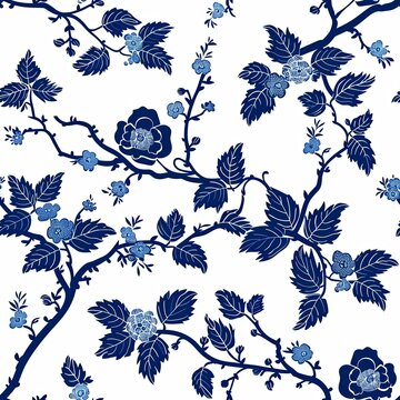 minimalist french toile inspired seamless pattern