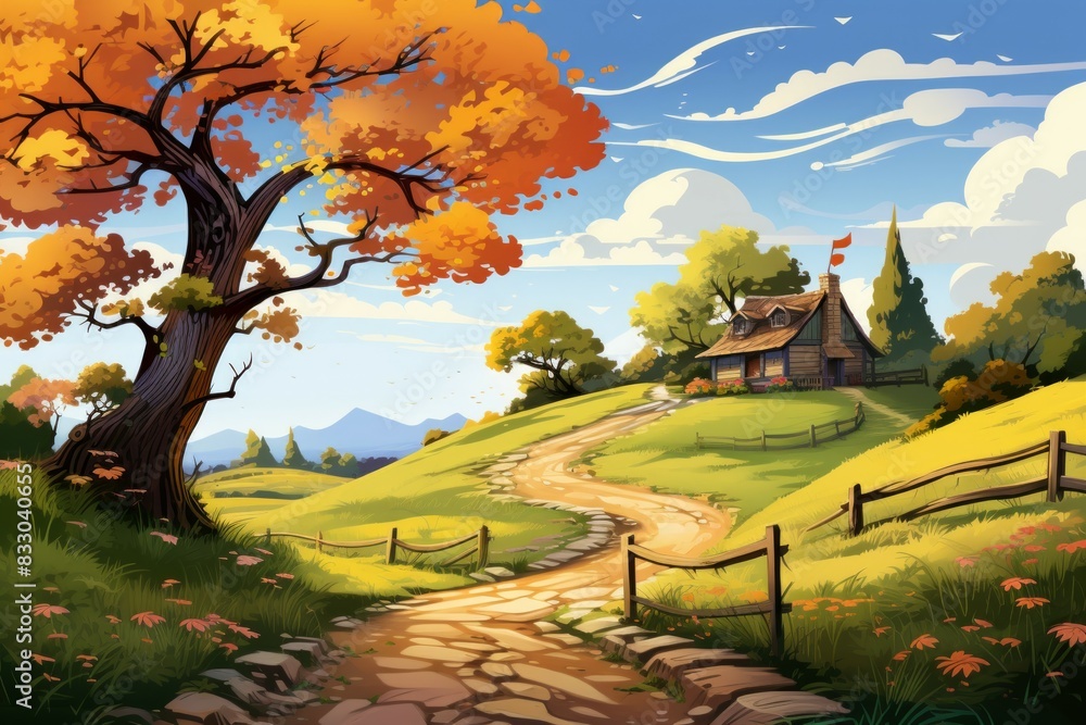 Canvas Prints Old country roads - Generative AI