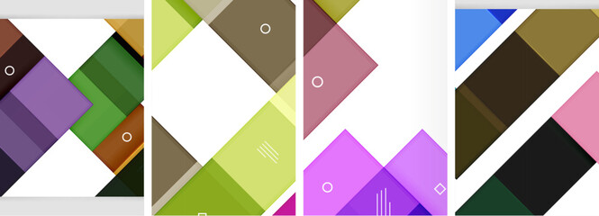 Naklejka premium Square abstract poster set. Vector Illustration For Wallpaper, Banner, Background, Card, Book Illustration, landing page
