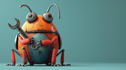 Bug Fixing An icon of a bug with a wrench or hammer, representing debugging and fixing issues