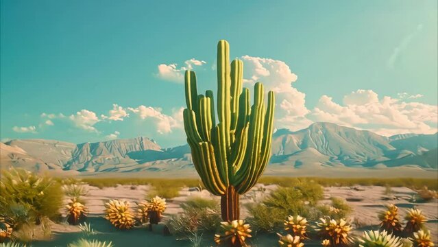 cactus tree with desert background