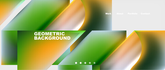 Abstract geometric shapes web design page. Vector Illustration For Wallpaper, Banner, Background, Card, Book Illustration, landing page