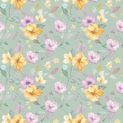Floral variety color, form natural, seamless fabric pattern.