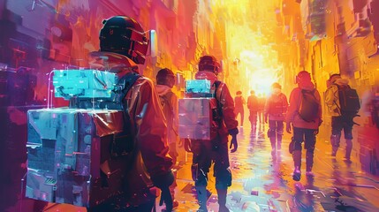 Volunteers distributing food to needy families