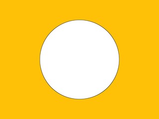 Yellow background with white round illustration with space