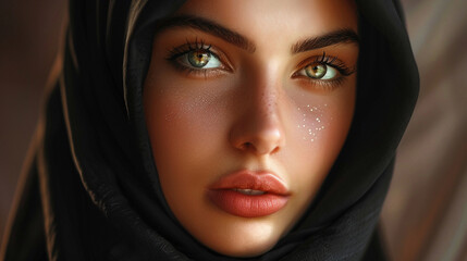Naklejka premium Her hijab framed her face perfectly