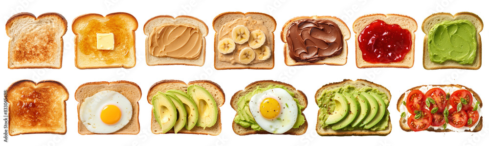 Poster sliced toast png cut out element set