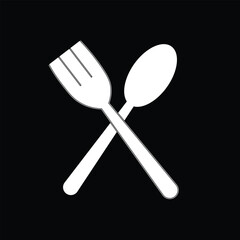 fork and spoon restaurant icon isolated on white background. vector Illustration. eps 10. fork icon. fork and spoon icon.