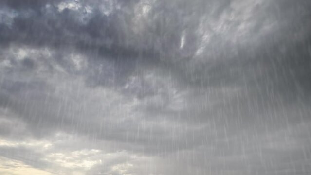 sky timelapse of rain on nice blue sky with little clouds - loop video