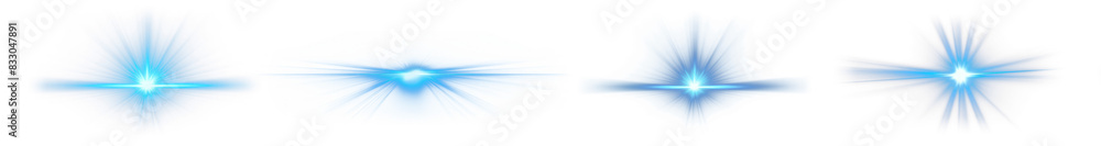 Poster light flare effect png element set on transparent background