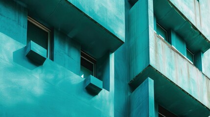 Fototapeta premium going to cafes, heat, brutalism, turquoise, wall art