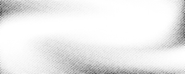 Grunge halftone gradient texture. Faded grit noise background. Black and white sandy gritty wallpaper. Retro pixelated backdrop. Anime or manga comic overlay. Vector graphic design textured halfton