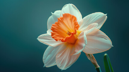 Obraz premium daffodil on blue background
