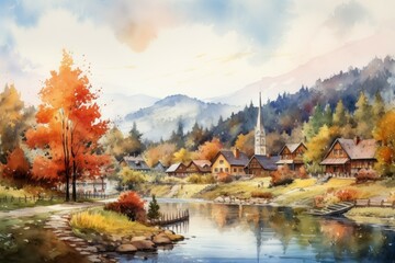 Fototapeta premium Historic villages - Generative AI