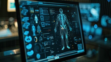 Technology combining face scanning and healthcare: a scientific interface for identity verification through blueprints of 3D human body parts.