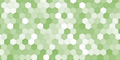 Green and white mosaic honeycomb marble image. Beautiful hexagon tile wall marble background.