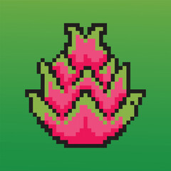 Fruits pixel art illustrations vector 