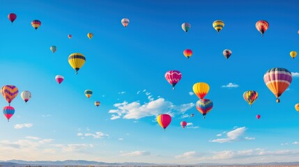 Obraz premium blue sky filled with hot air balloons, 