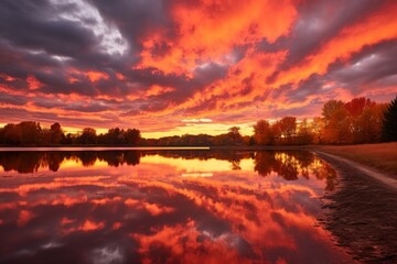 Fototapeta premium Autumn skies - Generative AI