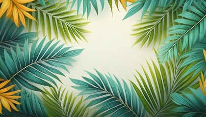 Abstract summer background with palm tree leaves