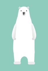 かわいい立つシロクマのイラスト