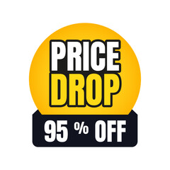 price drop label, 35 percent price drop, 35% price drop, 35 percent off, Flat Price drop, price drop sticker, Discount sale labels vector template, Special offer, big sale, Vector illustration