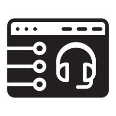 website support glyph icon
