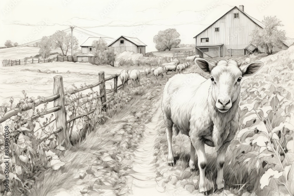 Canvas Prints Farm animals - Generative AI