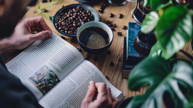 A booklet about coffee origins and brewing tips