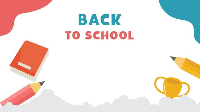 Animation Footage  accessories for learning pen, briefcase, pencil, book.Back To School Background With Copy Space Area