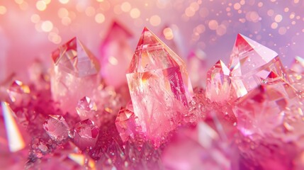 Textured crystals with a vibrant pink background