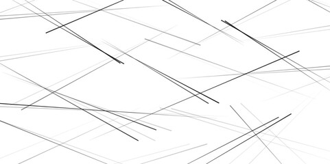Random chaotic lines abstract geometric pattern. Abstract white background with random black lines