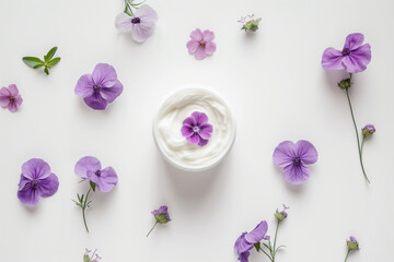 moisturizer decorated with flower on white


