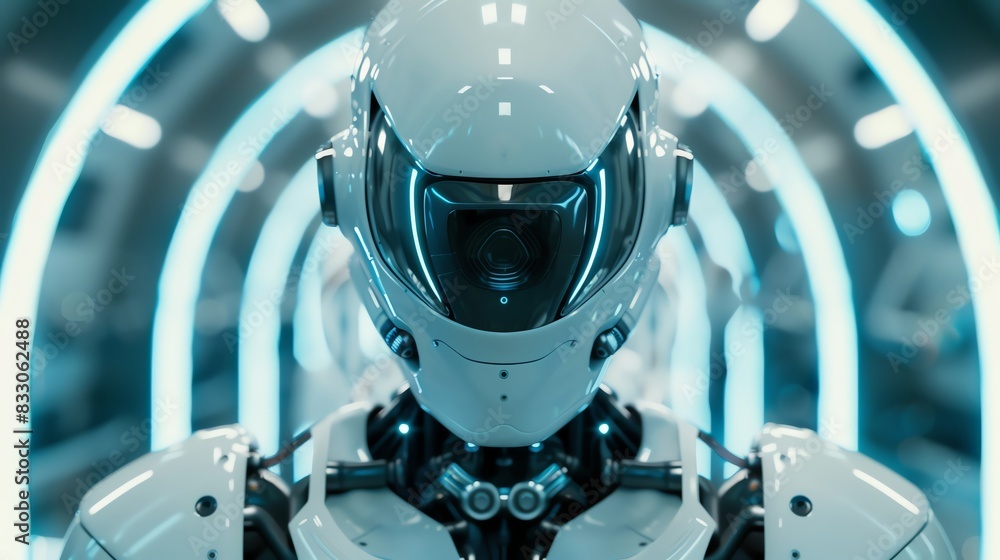 Poster future of medical science with robot theme front view showcasing innovation and technology cyberneti