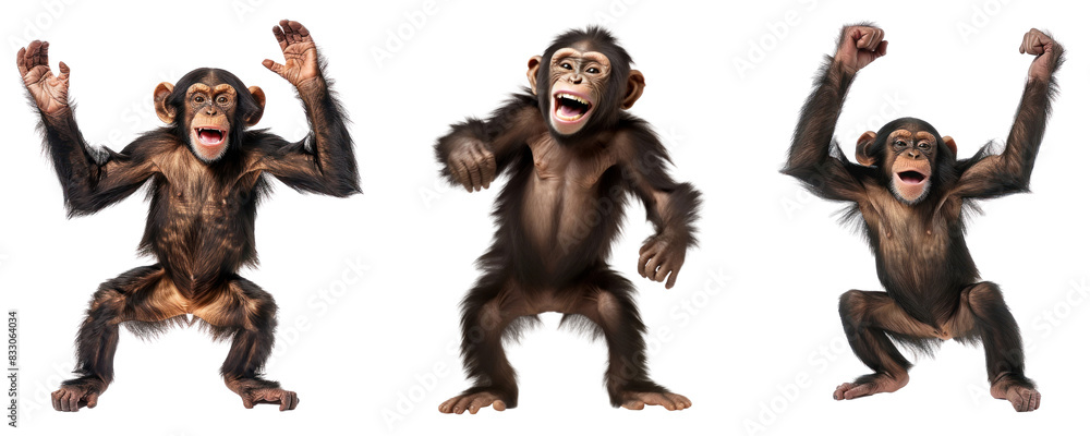 Poster monkey png element set on transparent background