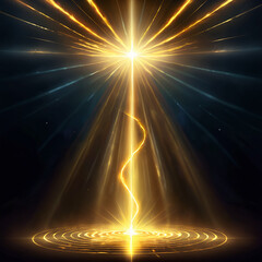 golden star burst with rays
