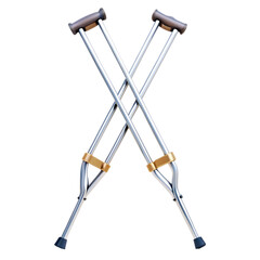 Crutches on transparent background