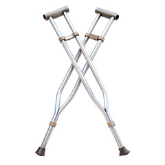 Crutches on transparent background