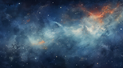 sky filled with stars watercolor background