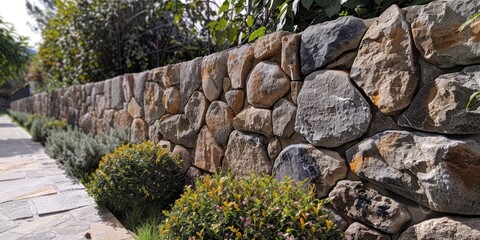 Stone wall texture in daylight
