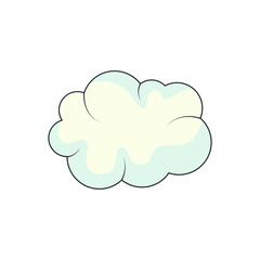 Cute Cartoon Clouds Isolated on White Background. Illustration Design.