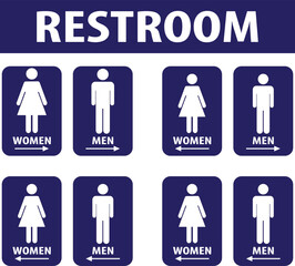 Restroom direction sign collection vector.eps