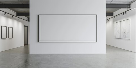 Fototapeta premium Blank picture frame in the museum.