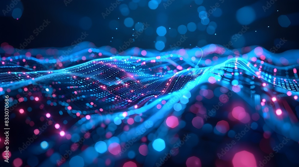 Poster dynamic 5g network infrastructure with vibrant antennas and high speed data transfer for future tech